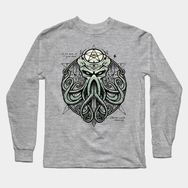 Cthulhu Awakens V2 Long Sleeve T-Shirt by StudioM6